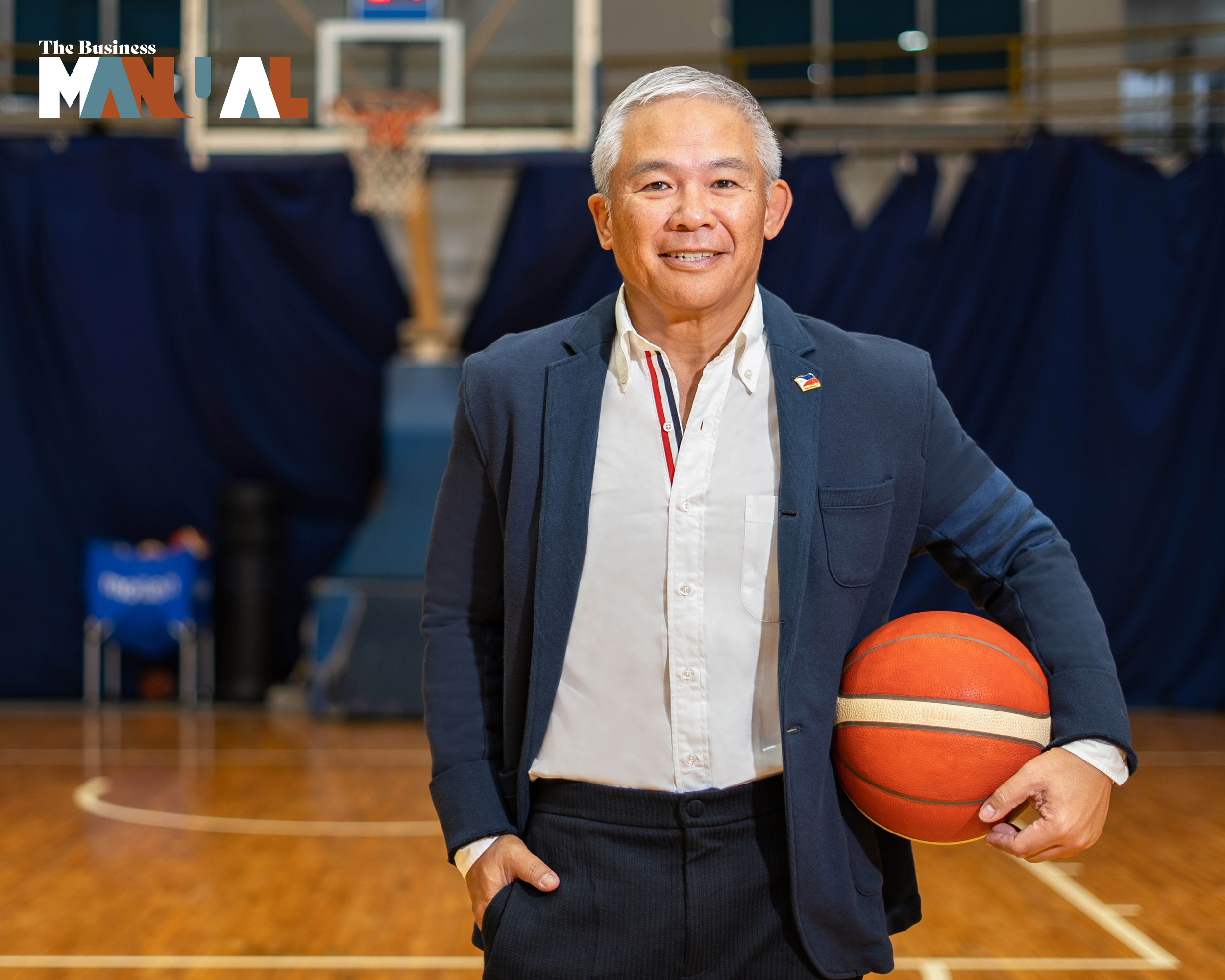 Coach Chot Reyes of Coachcom, Inc. with basketball