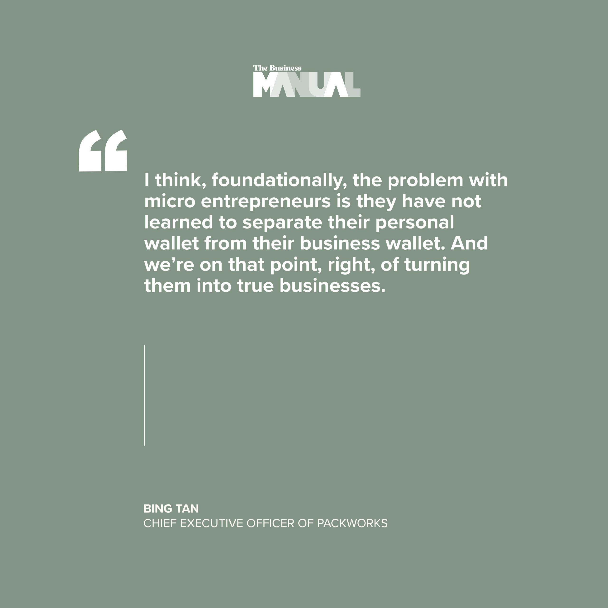 Packworks CEO Bing Tan quote