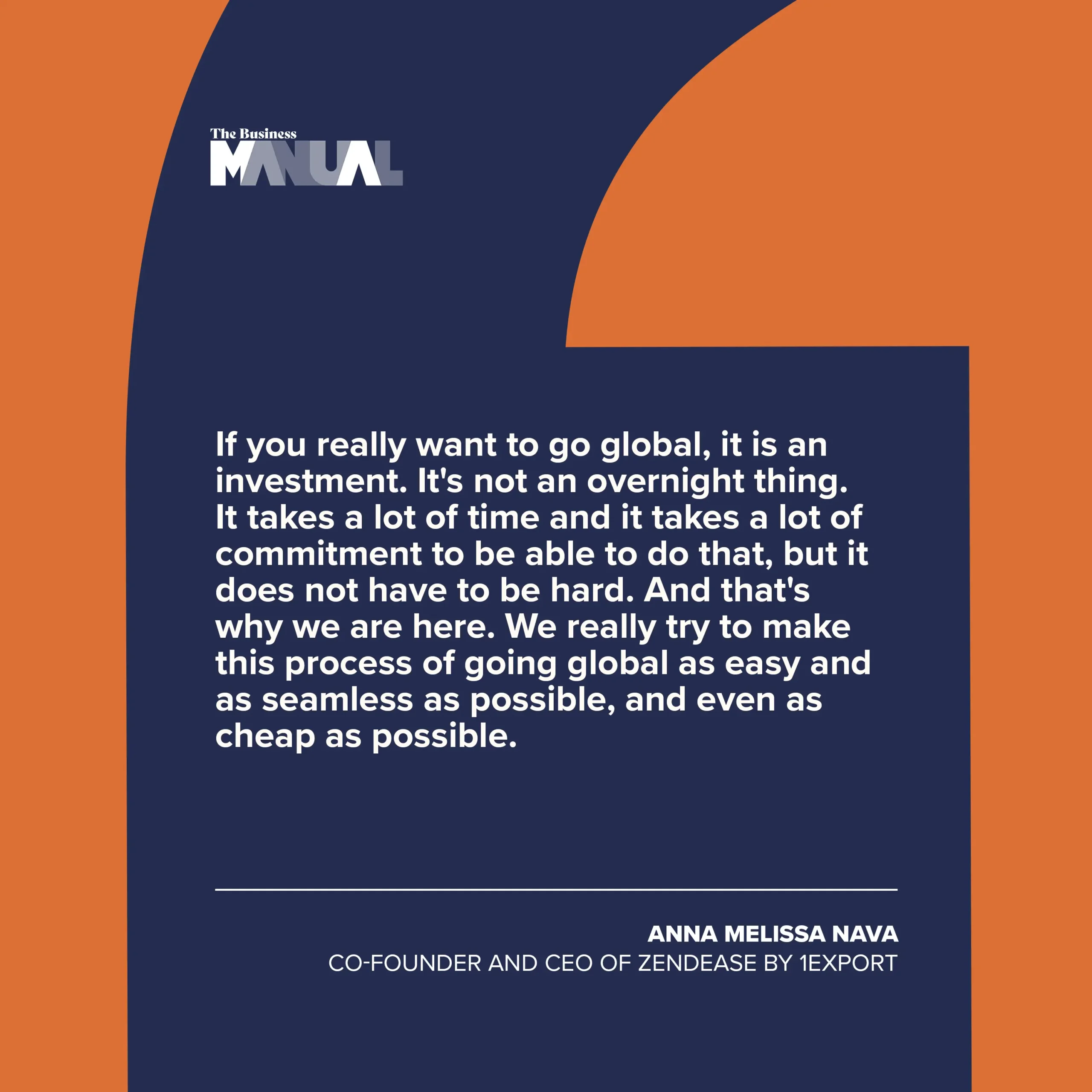Anna Melissa Nava of 1Export The Business Manual Start-Up Quote 1