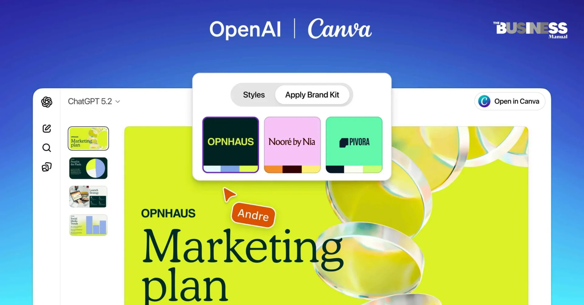ChatGPT users can now create designs tied to their Canva Brand Kit.