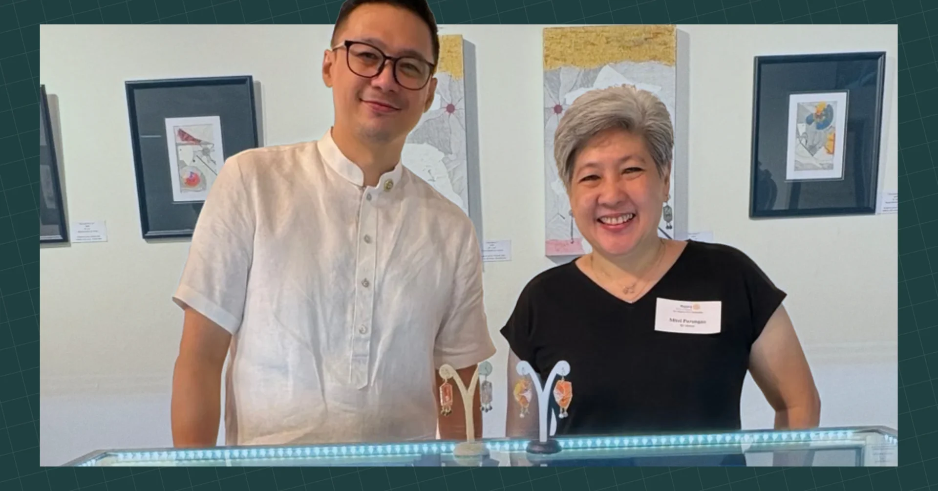 The collaboration of geometric abstractionist Aaron Virata Mempin and jewelry designer Mitzi De Castro-Parungao merges the visual arts and fine jewelry markets and reflects the wearable asset trend.